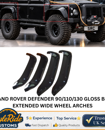 Land Rover Defender 90 110 130 Wide Wheel Arch Extensions Gloss Black
