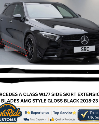 Mercedes A Class W177 Side Skirt Extensions AMG Style Gloss Black 2018–2023
