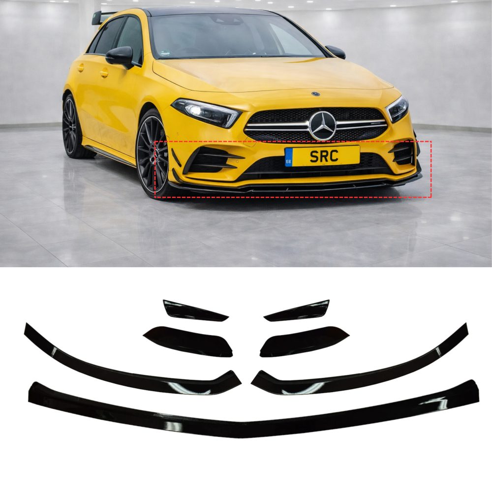 Mercedes A Class W177 AMG Line Front & Rear Aero Kit A35 A45 Style Gloss Black 2018+