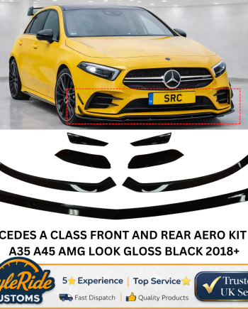 Mercedes A Class W177 AMG Line Front & Rear Aero Kit A35 A45 Style Gloss Black 2018+