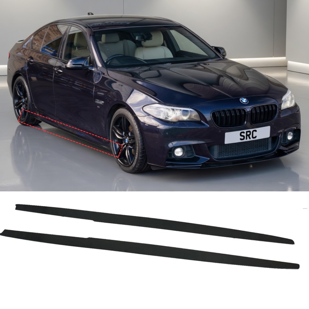 BMW 5 Series F10 F11 M Sport Side Skirt Extension Blades Gloss Black 2010–2016