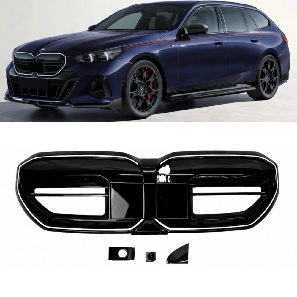 BMW 5 Series G60 G61 G68 LED Front Kidney Grille Gloss Black 2023+